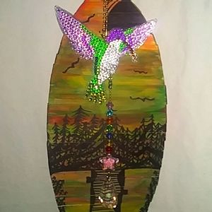 Diamond Art Hummingbird Sun Catcher-Hand crafted